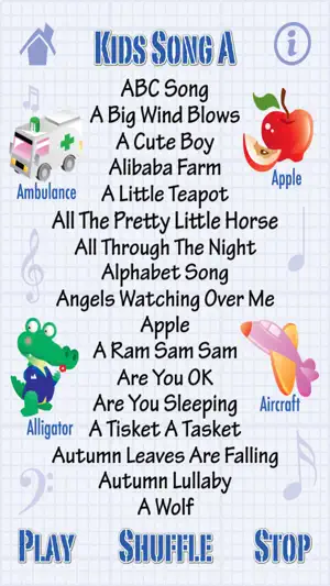 英文儿歌 A - 宝宝最好的学习英语和音乐应用程序